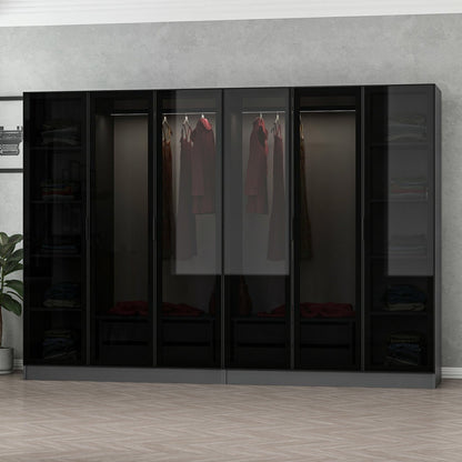 Ντουλάπα 270x190x52 εκ Anthracite Black 506MNR2730