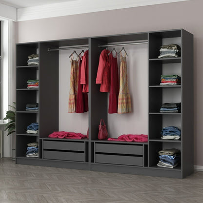 Ντουλάπα 270x190x52 εκ Anthracite Black 506MNR2730