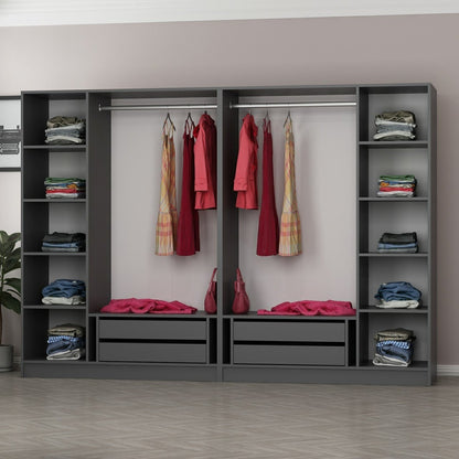 Ντουλάπα 270x190x52 εκ Anthracite Black 506MNR2730