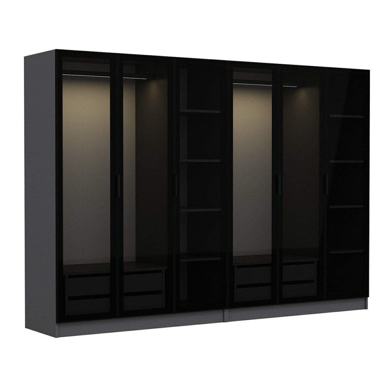 Ντουλάπα 270x190x52 εκ Anthracite Black 506MNR2730
