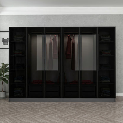 Ντουλάπα 270x210x52 εκ Anthracite Black 506MNR2731