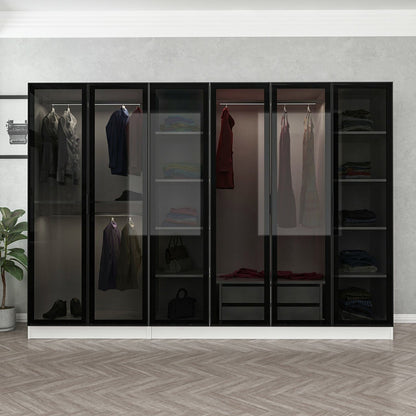 Ντουλάπα 270x190x52 εκ White Black 506MNR2732