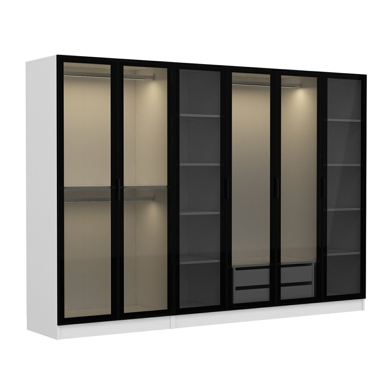 Ντουλάπα 270x190x52 εκ White Black 506MNR2732