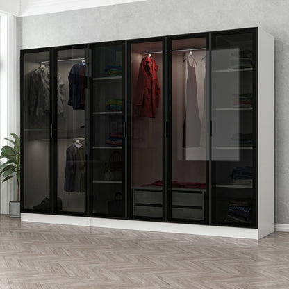 Ντουλάπα 270x210x52 εκ White Black 506MNR2733
