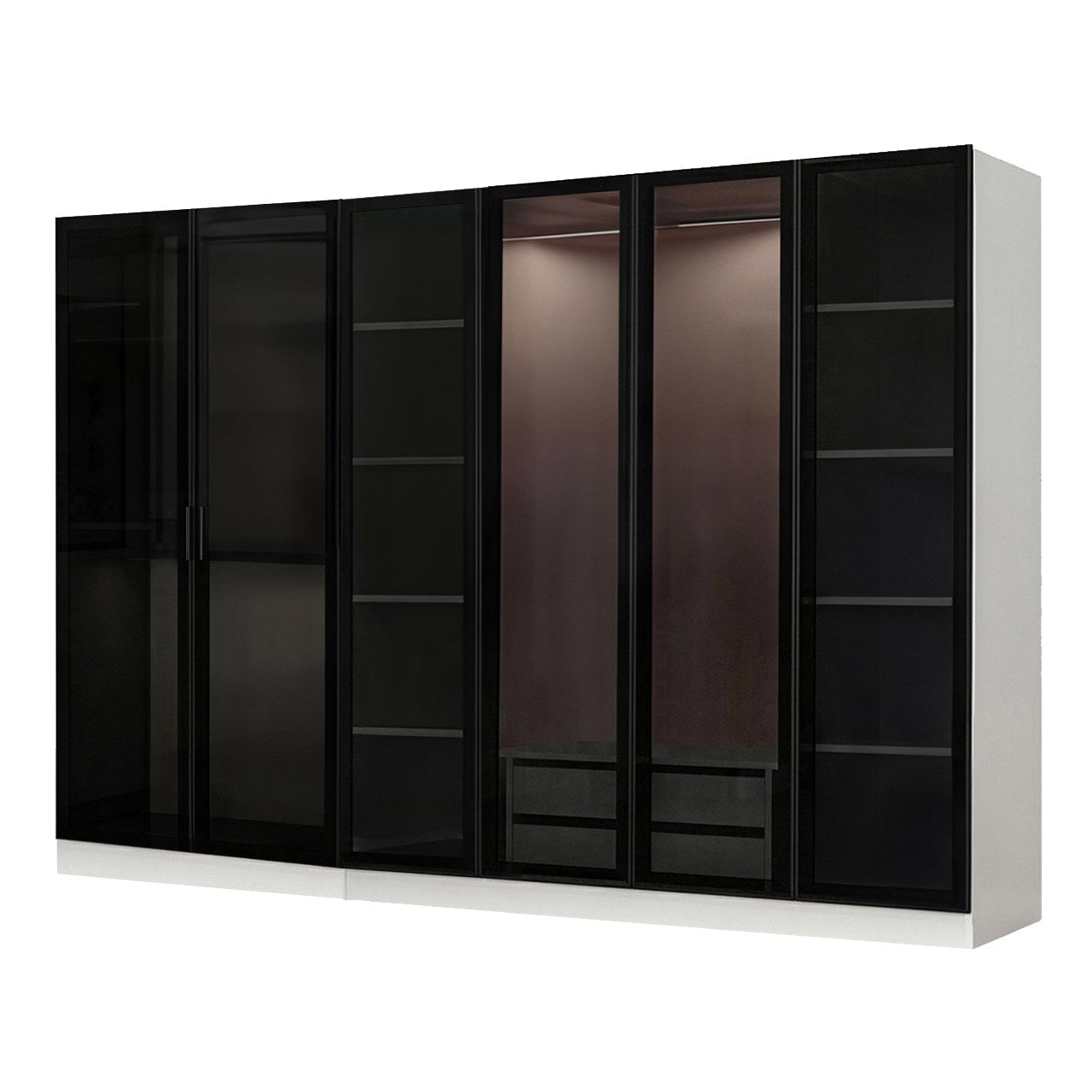 Ντουλάπα 270x210x52 εκ White Black 506MNR2733