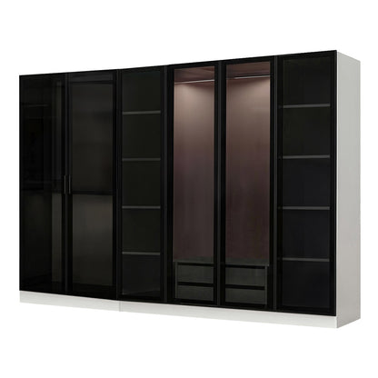 Ντουλάπα 270x210x52 εκ White Black 506MNR2733