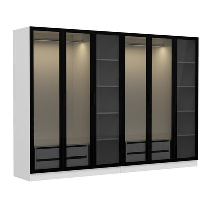 Ντουλάπα 270x190x52 εκ White Black 506MNR2734