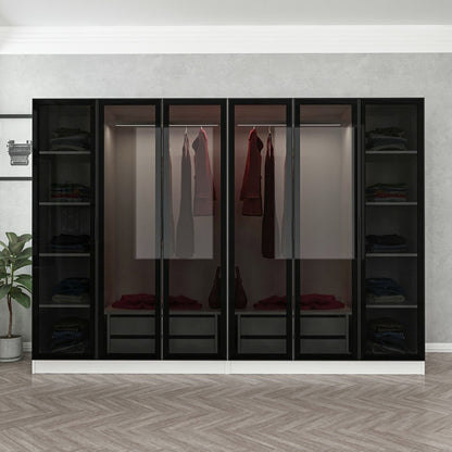 Ντουλάπα 270x210x52 εκ White Black 506MNR2735