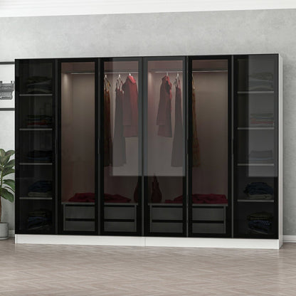 Ντουλάπα 270x210x52 εκ White Black 506MNR2735