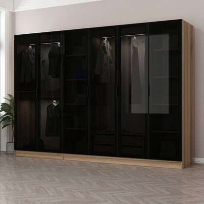 Ντουλάπα 270x210x52 εκ Golden Oak Dark Grey 506MNR2756