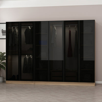 Ντουλάπα 270x210x52 εκ Golden Oak Dark Grey 506MNR2756