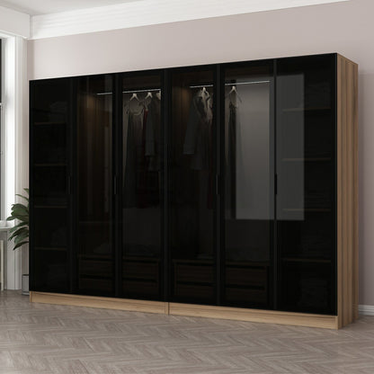 Ντουλάπα 270x210x52 εκ Golden Oak Dark Grey 506MNR2757