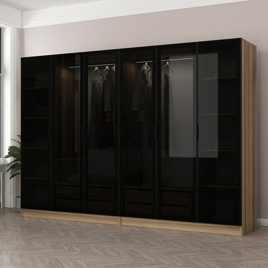 Ντουλάπα 270x210x52 εκ Golden Oak Dark Grey 506MNR2757