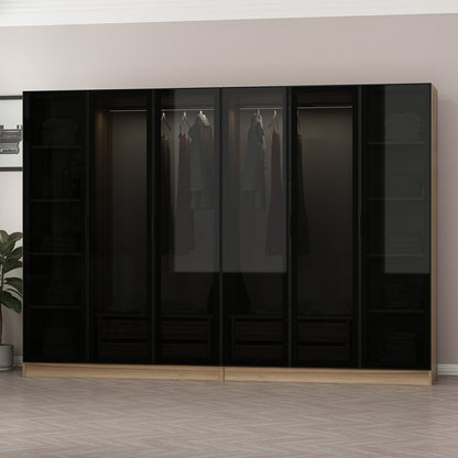 Ντουλάπα 270x210x52 εκ Golden Oak Dark Grey 506MNR2757
