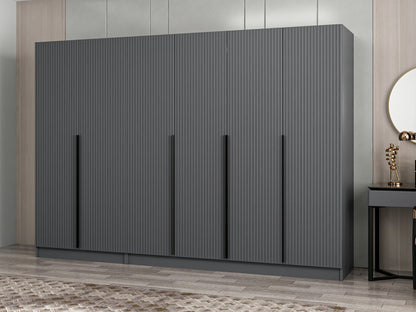 Ντουλάπα 270x210x52 εκ Ανθρακί 506MNR2758