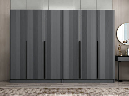 Ντουλάπα 270x210x52 εκ Ανθρακί 506MNR2763