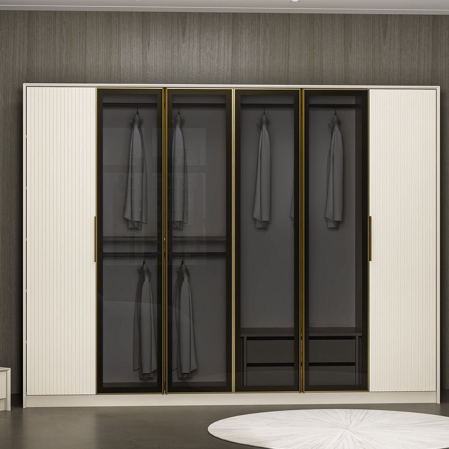 Ντουλάπα 274x210x52 εκ White Dark Grey 506MNR2764