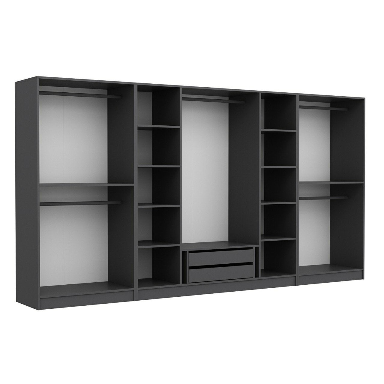 Ντουλάπα 360x190x52 εκ Ανθρακί 506MNR2769