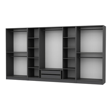 Ντουλάπα 360x190x52 εκ Ανθρακί 506MNR2769