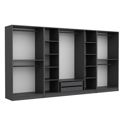 Ντουλάπα 360x210x52 εκ Ανθρακί 506MNR2770