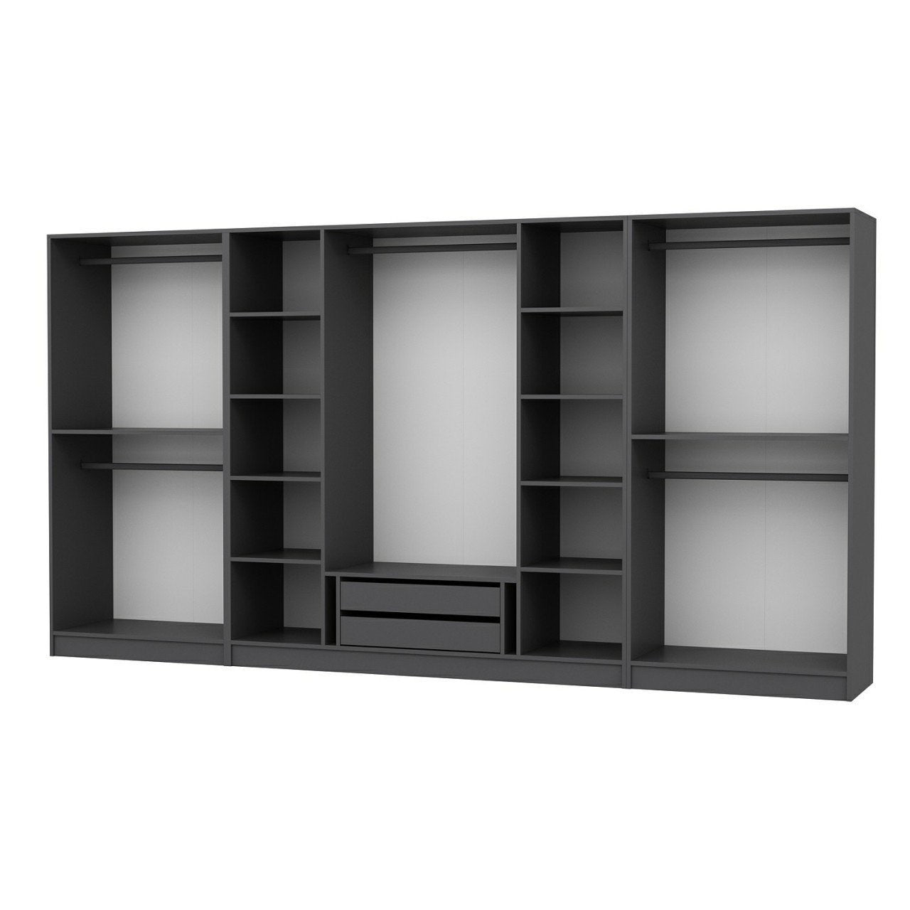 Ντουλάπα 360x210x52 εκ Ανθρακί 506MNR2770