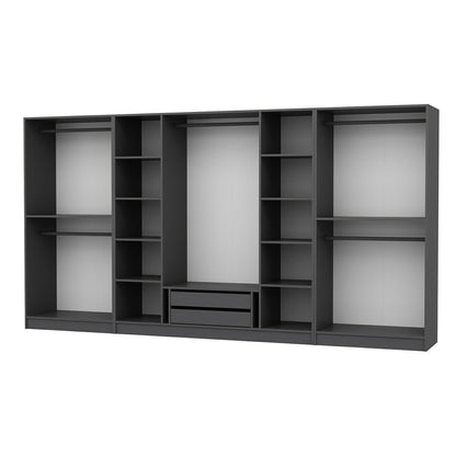Ντουλάπα 360x210x52 εκ Ανθρακί 506MNR2770