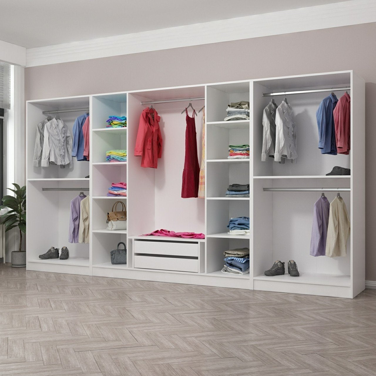 Ντουλάπα 360x190x52 εκ Λευκό 506MNR2771