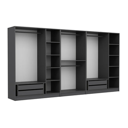 Ντουλάπα 360x190x52 εκ Ανθρακί 506MNR2773