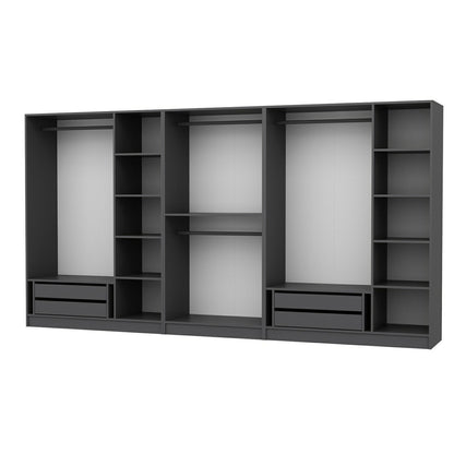 Ντουλάπα 360x210x52 εκ Ανθρακί 506MNR2774