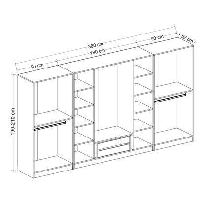 Ντουλάπα 360x210x52 εκ Dore 506MNR2778