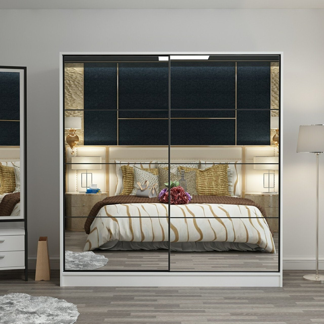 Ντουλάπα 220x210x60 εκ Λευκό 506MNR2785
