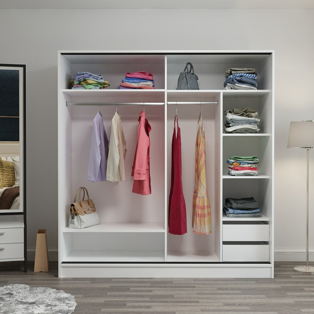 Ντουλάπα 220x210x60 εκ Λευκό 506MNR2785