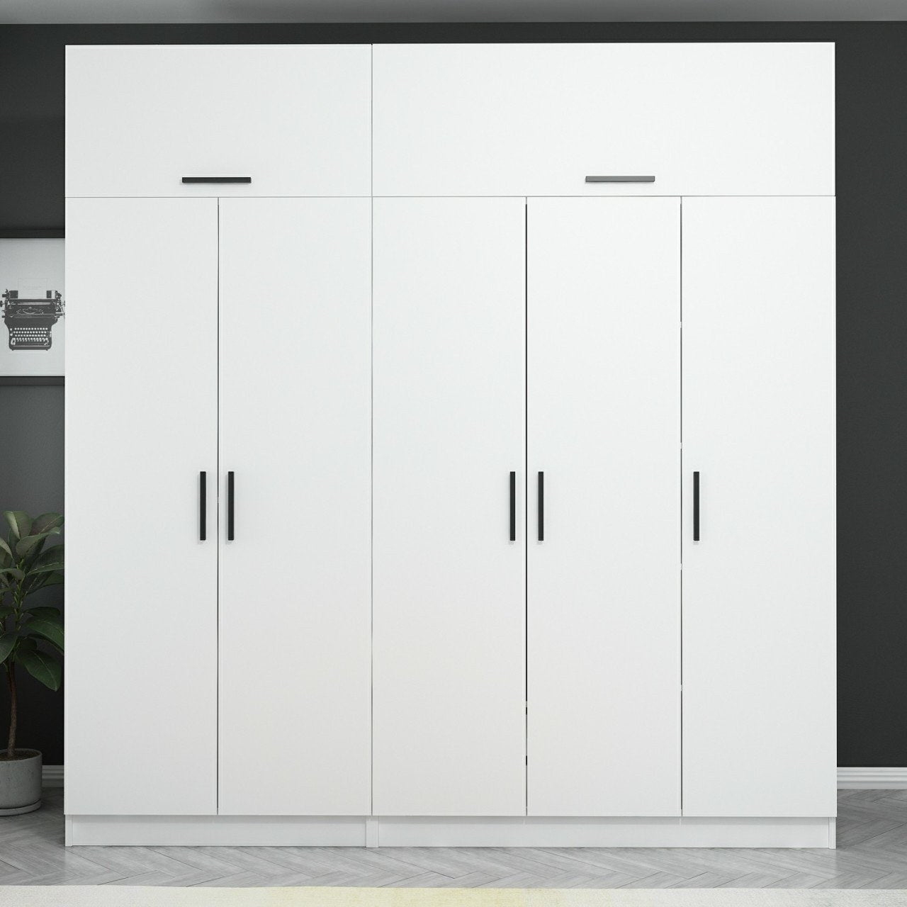 Ντουλάπα 225x255x52 εκ Λευκό 506MNR2788