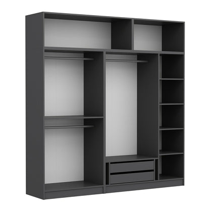Ντουλάπα 225x235x52 εκ Ανθρακί 506MNR2791