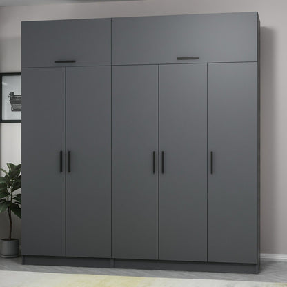 Ντουλάπα 225x255x52 εκ Ανθρακί 506MNR2792