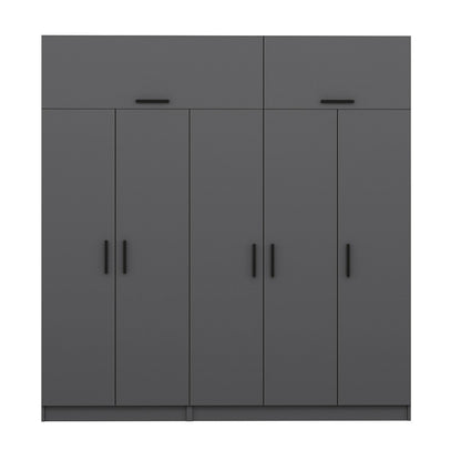 Ντουλάπα 225x255x52 εκ Ανθρακί 506MNR2792