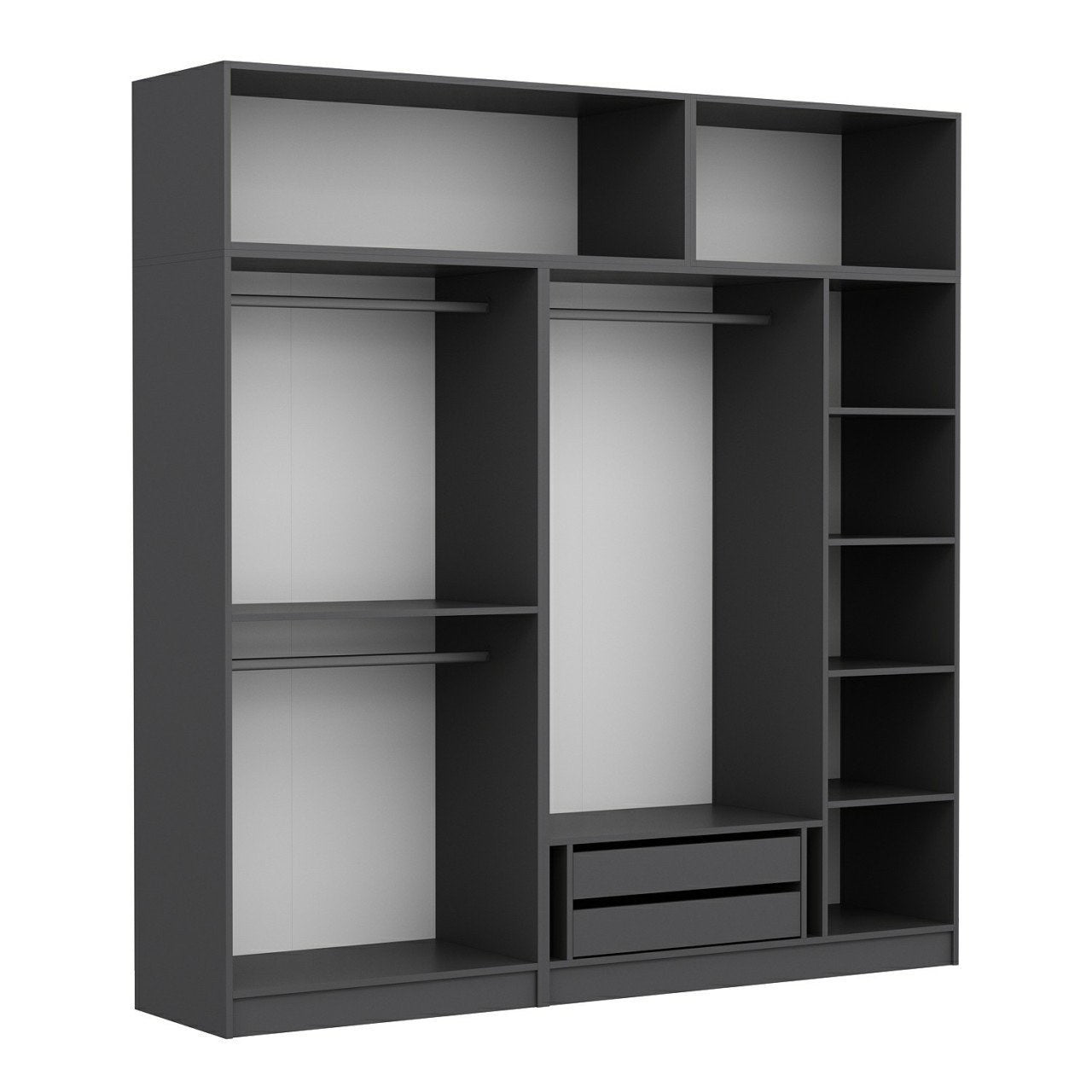 Ντουλάπα 225x255x52 εκ Ανθρακί 506MNR2792