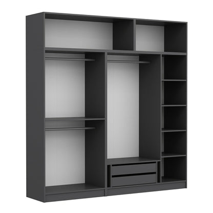 Ντουλάπα 225x255x52 εκ Ανθρακί 506MNR2792
