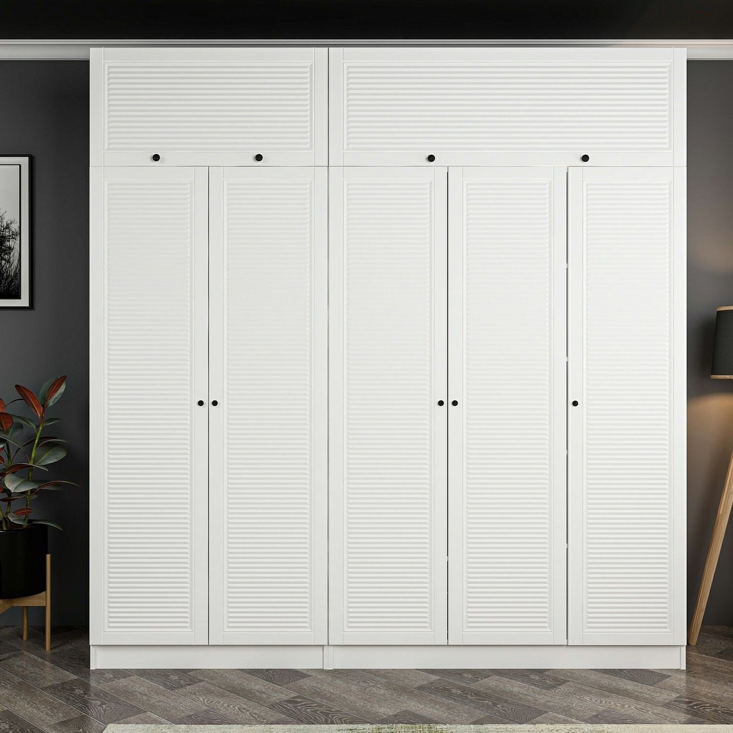 Ντουλάπα 225x190x52 εκ Λευκό 506MNR2810
