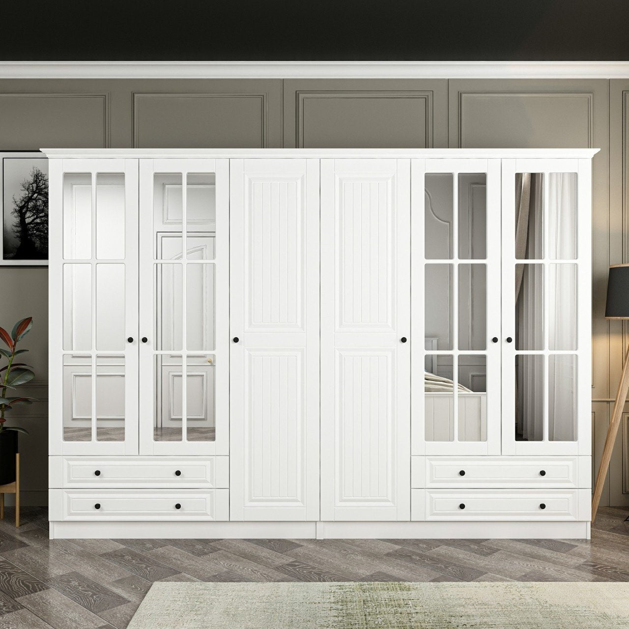 Ντουλάπα 270x210x52 εκ Λευκό 506MNR2832