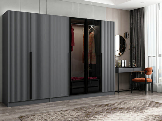 Ντουλάπα 270x210x52 εκ Anthracite Dark Grey 506MNR2853