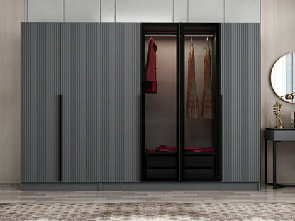 Ντουλάπα 270x210x52 εκ Anthracite Dark Grey 506MNR2853