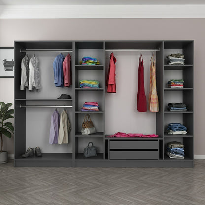 Ντουλάπα 270x210x52 εκ Anthracite Dark Grey 506MNR2853