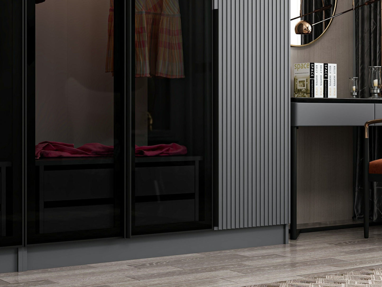Ντουλάπα 270x210x52 εκ Anthracite Dark Grey 506MNR2854