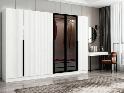 Ντουλάπα 270x210x52 εκ White Dark Grey 506MNR2855