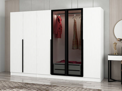 Ντουλάπα 270x210x52 εκ White Dark Grey 506MNR2855
