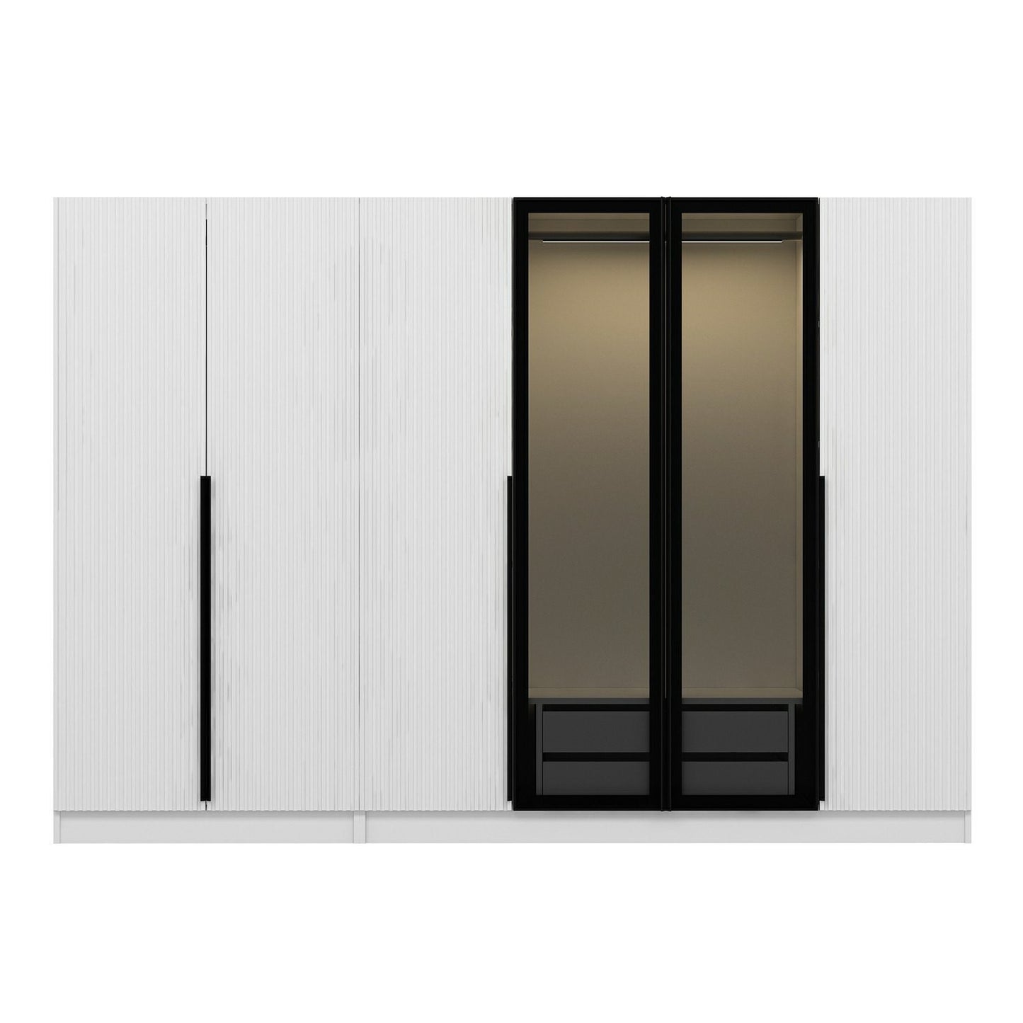 Ντουλάπα 270x210x52 εκ White Dark Grey 506MNR2855