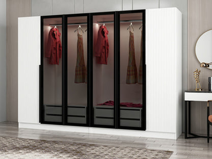 Ντουλάπα 270x210x52 εκ White Dark Grey 506MNR2856