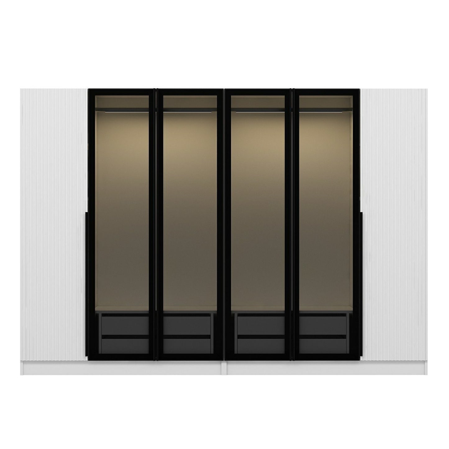 Ντουλάπα 270x210x52 εκ White Dark Grey 506MNR2856