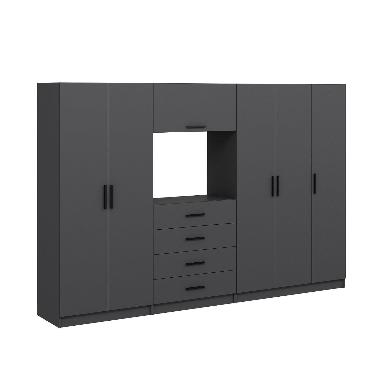 Ντουλάπα 315x210x52 εκ Ανθρακί 506MNR2859